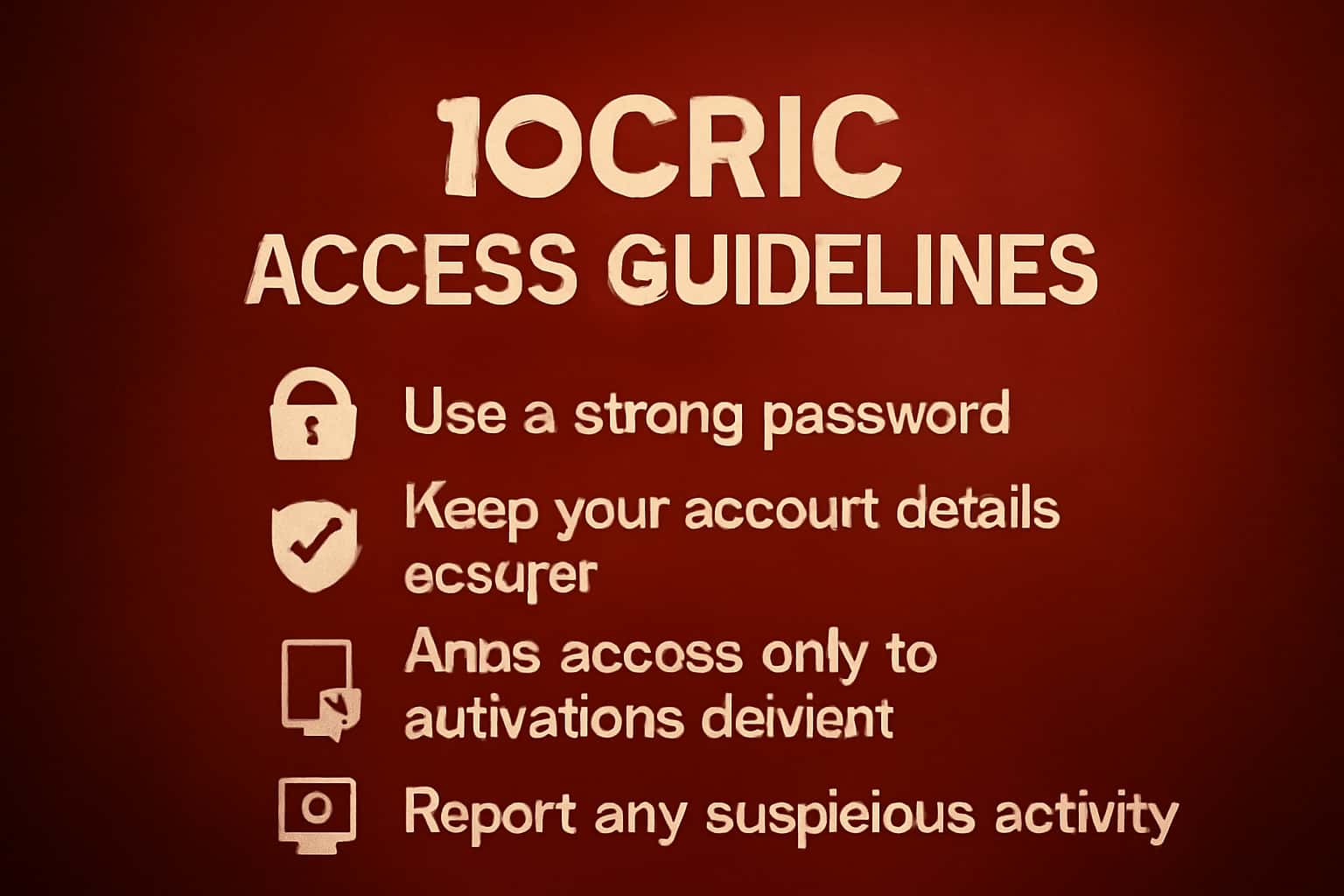 Informational scene illustrating 10Cric Access Guidelines.