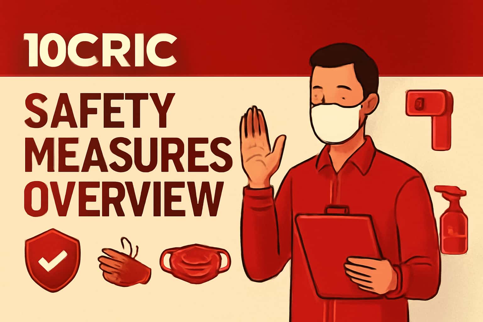 Informational scene depicting the safety measures overview of 10Cric.